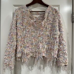 Ultra Flirt Multicolor Textured Sweater for Women Size Large